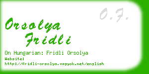 orsolya fridli business card